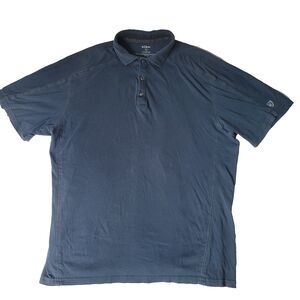 KÜHL Wildfibre Polo Shirt XL Blue 100% Organic Cotton Short Sleeve Casual